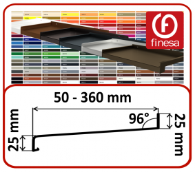 Powder-coated extruded aluminum window sill